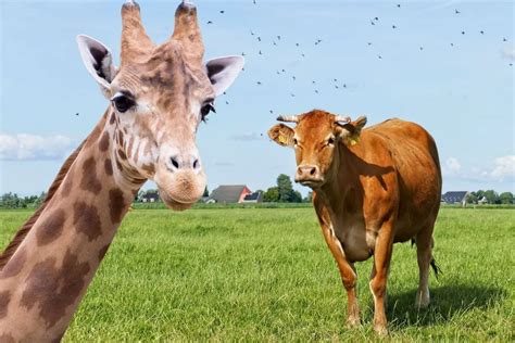 are giraffes similar to cows